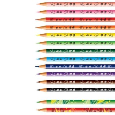 Lápis De Cor Redondo 12+2 Cores Faber-castell Dinossauro