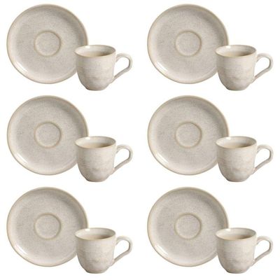 Conjunto De Xícara De Chá Com Pires 06 Peças Bio Latte Porto Brasil