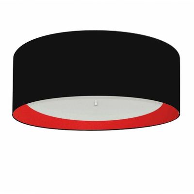 Plafon Para Sala De Estar Cilíndrico Se-3008 Cúpula Cor Preto Vermelho