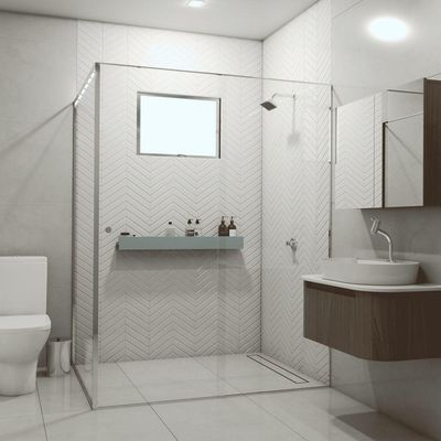 Porta Shampoo Linear 100cm Chumbo Fosco