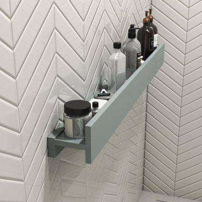 Porta Shampoo Linear 100cm Chumbo Fosco