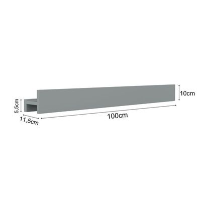 Porta Shampoo Linear 100cm Chumbo Fosco