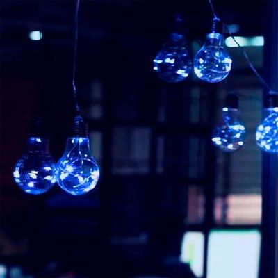 Fio De Fada Com 10 Lampadas De Led Pisca Usb E Pilha Cores Azul