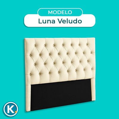 Cabeceira Estofada Casal Luna Nature Veludo Perola 138x136