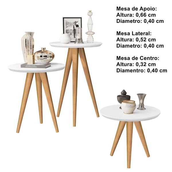 kit 3 mesas sala retrô pés palito, centro, lateral e apoio havana - branco - Comprar Moveis Em Casa kit 3 mesas sala retrô pés palito, centro, lateral e apoio havana - branco - Comprar Moveis Em Casa