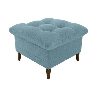 Poltrona De Amamentação Com Puff Montreal Suede Azul Matrix Boucle Azul