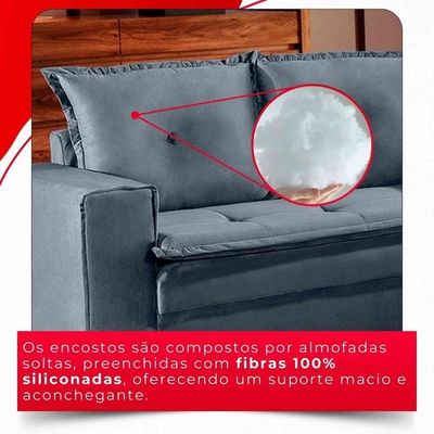 Sofá Unique 2,10m Com Pés De Madeira 3 Lugares Confortável