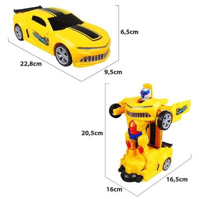 Carro Robô 2 Em 1 Musical Bate E Volta Luzes Brinquedo Infantil