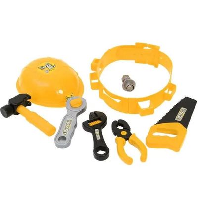 Kit De Ferramentas Infantil Cinto Capacete Brinquedo Com Acessorios Chaves Alicate Completo