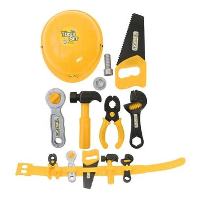 Kit De Ferramentas Infantil Cinto Capacete Brinquedo Com Acessorios Chaves Alicate Completo