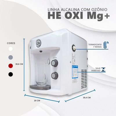 Purificador De Água Alcalina Ionizada Ozônio E Magnésio Mg+ Bivolt