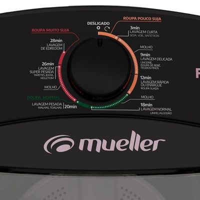 Lavadora Semiautomática Mueller 10kg Family Lite Preto 220V