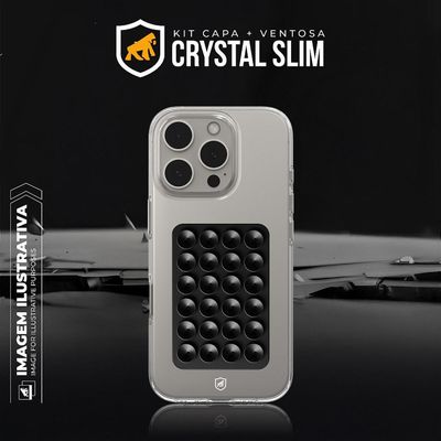 Kit Capa Crystal Slim para iphone 17 Air +  Ventosa - Preto - Gshield