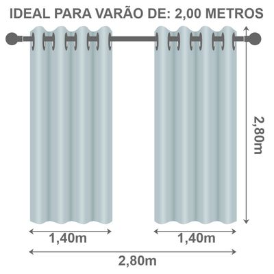 Cortina Blackout PVC com Tecido Voil 2,80 m x 2,80 m 100% Poliéster - Avelã