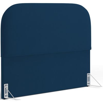 Cabeceira Cama Box King 195cm Orgânica Lanna W01 Suede Azul Marinho - Lyam Decor