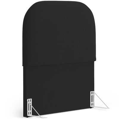 Cabeceira Cama Box 100cm Orgânica Lanna W01 Suede Preto - Lyam Decor