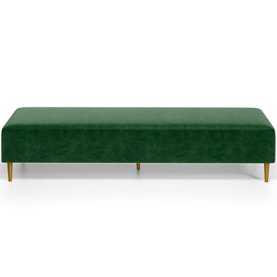 Kit 02 Puffs Decorativo Sala de Estar Bali W01 Pés Palito 170x60cm Couríssimo Verde musgo - Lyam Decor