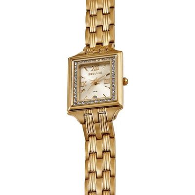 Relógio Seculus Feminino Ref: 44288lpsvda1 Retangular Aço Dourado