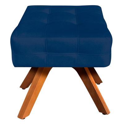 Puff Decorativo Base Giratória Karen Suede Azul Marinho - Gran Belo