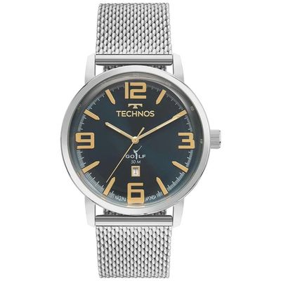 Relógio Technos Masculino Ref: 2115ubk/1a Golf Mesh Prateado