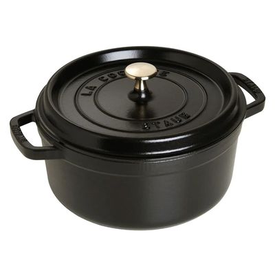 CAÇAROLA STAUB REDONDA EM FERRO FUNDIDO PRETO 26CM 405093100