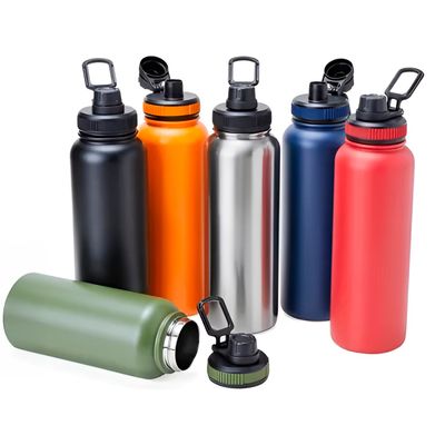 Garrafa Térmica Inox 800ml com Isolamento Térmico e Tampa Antivazamento 800ml Academia Hidratação | Cor:Preto