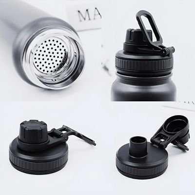 Garrafa Térmica Inox 800ml com Isolamento Térmico e Tampa Antivazamento 800ml Academia Hidratação | Cor:Preto