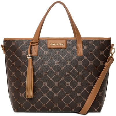 Bolsa Tote Transversal Feminina Rafitthy 28.16176 Monograma Marrom