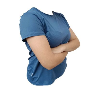 Blusa Acqumires Baby Look Feminino G / AZUL
