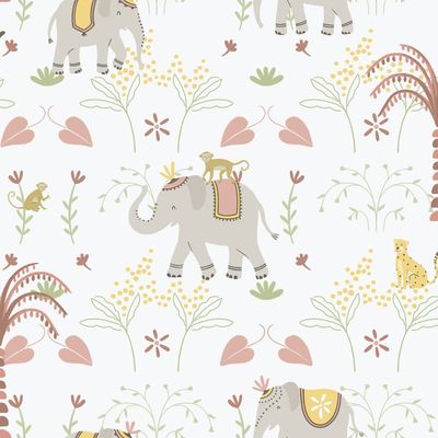 Papel de Parede Enzo Elefante Colorido 285-4