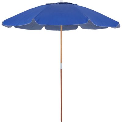Guarda-Sol Guarapari em Bagum e Haste de Madeira 2,20m Azul Royal Bel 2,20m