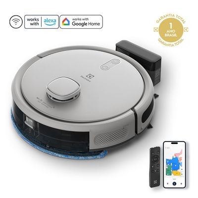 Robô Aspirador Electrolux 4 em 1 Wi-Fi Experience até 1h40 Mapeamento Branco (ERB62) Bivolt