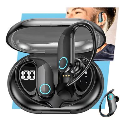 Fone De Ouvido Bluetooth6.0 Esportivo Sem Fio Gancho Com Led