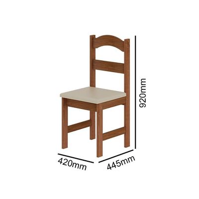 Conjunto De Mesa Com 4 Cadeiras Praiana Araúna Freijó E Bege