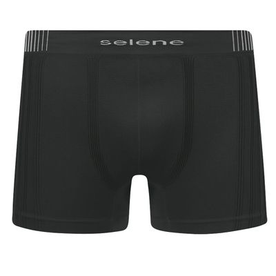 Kit 3 Cuecas Boxer Selene Sem Costura Masculino - Preto P / Preto