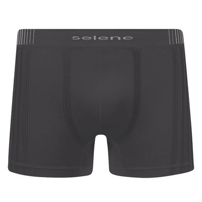 Kit 3 Cuecas Boxer Selene Sem Costura Masculino - Preto, Branco e Chumbo P / Preto/Branco