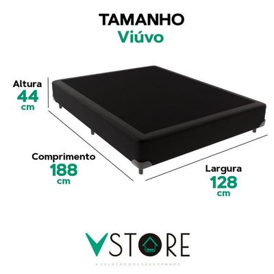 Cama Box Viúvo Preto V-store 128x188x44