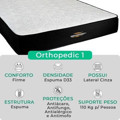 Cama Box Solteirão Bege E Colchão Orthopedic D33 Vstore