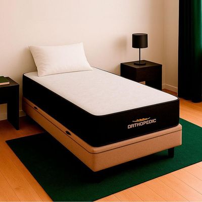Cama Box Solteirão Bege E Colchão Orthopedic D33 Vstore