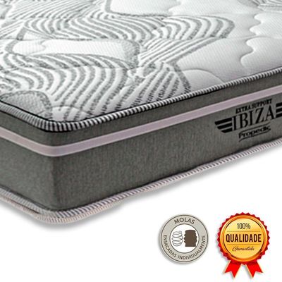 Cama Box Baú Solteirão E Colchão Ibiza Molas V-store Branco