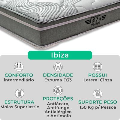 Cama Box Solteirão E Colchão Ibiza Molas Ensacadas V-store Bege