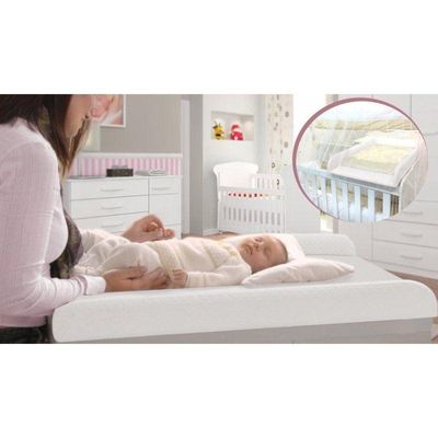 Trocador de Fraldas Almofadado para Berço Corino Branco P02 - Lyam Decor