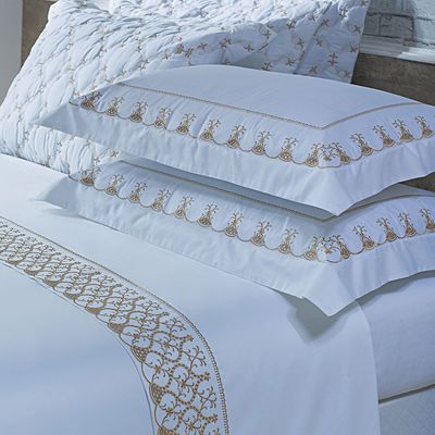 Jogo Cama Lençol Garland King Bordado 100% Algodão Acetinado 400 Fios 4 Peças - Branco