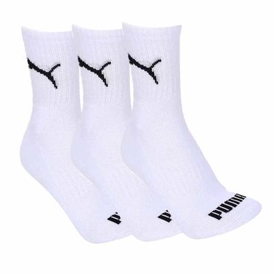 Kit 9 Pares de Meia Puma Esportiva Cano Médio Feminino - Branco 34-39 / Branco