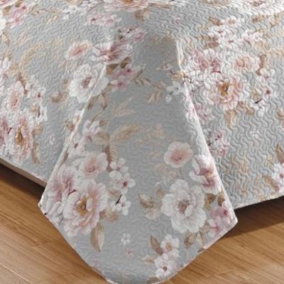 Kit Cobre Leito Colcha Casa Scarpa Mix Queen Estampado Dupla Face Floral 3 Peças - Marcela