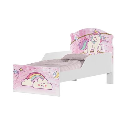 Mini Cama Infantil 153,2x79cm com Proteção Lateral Personagens Unicórnio K02 - D'Rossi