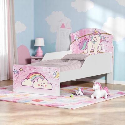Mini Cama Infantil 153,2x79cm com Proteção Lateral Personagens Unicórnio K02 - D'Rossi