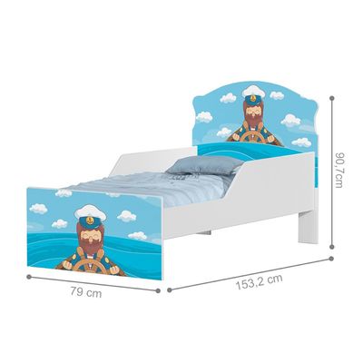 Mini Cama Infantil 153,2x79cm com Proteção Lateral Personagens Marinheiro K02 - D'Rossi