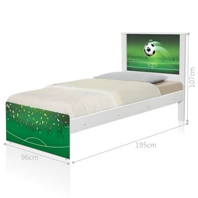 Cama Solteiro Infantil 195x96cm para Quarto Personagens Copa Futebol K02 - D'Rossi