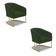 Poltrona Sala Decorativa Kit 2 Stella Base Industrial Dourada Sintético PU Verde D03 - D'Rossi